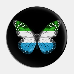 Sierra Leonean Flag  Butterfly - Gift for Sierra Leonean From Sierra Leone Pin