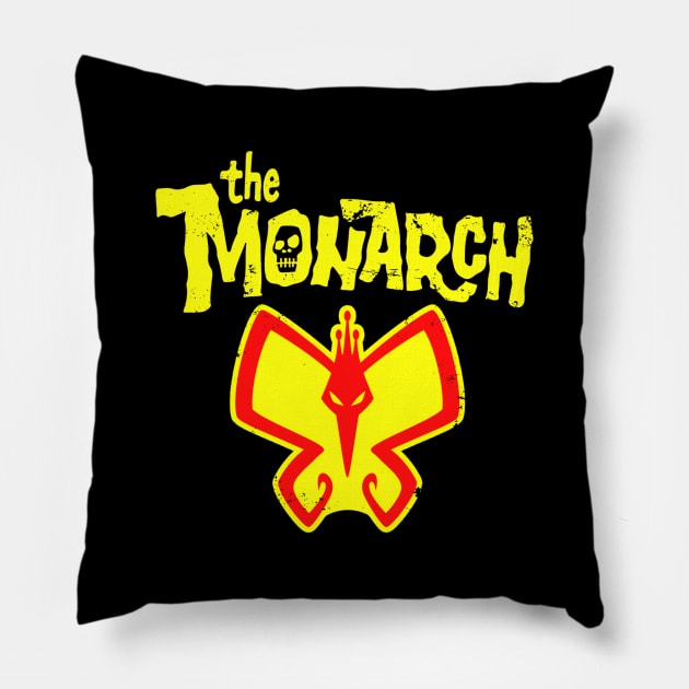 The Monarch (Black Print) Pillow by Nerdology