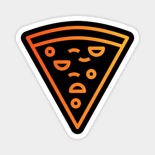 Neon Orange Pizza Slice Magnet