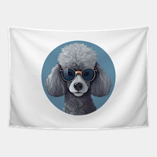 Cute Poodle With Sunglasses Tapestry