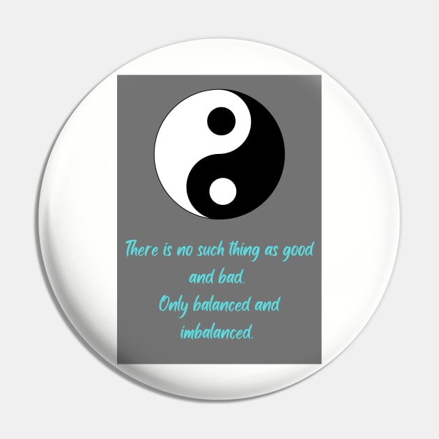 Yin and yang, balanced and imbalanced. Life Pin by LukjanovArt