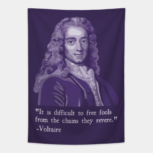 Voltaire Portrait And Quote Tapestry