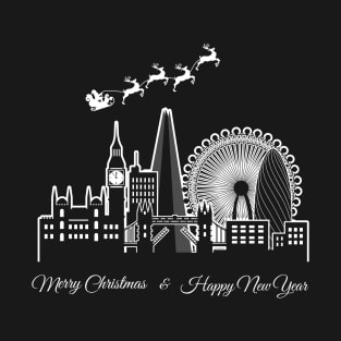 Merry Christmas Happy New Year London United Kingdom T-Shirt