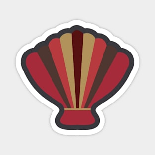 Red Modern Scallop Shell Magnet