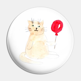 Cat, cats, animal, animals, pet, kitty, watercolor, gift, cartoon, character, illustration Pin