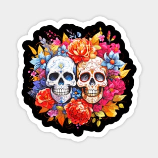 Day of the Dead Dia de Los Muertos Sugar Skull Couple Magnet