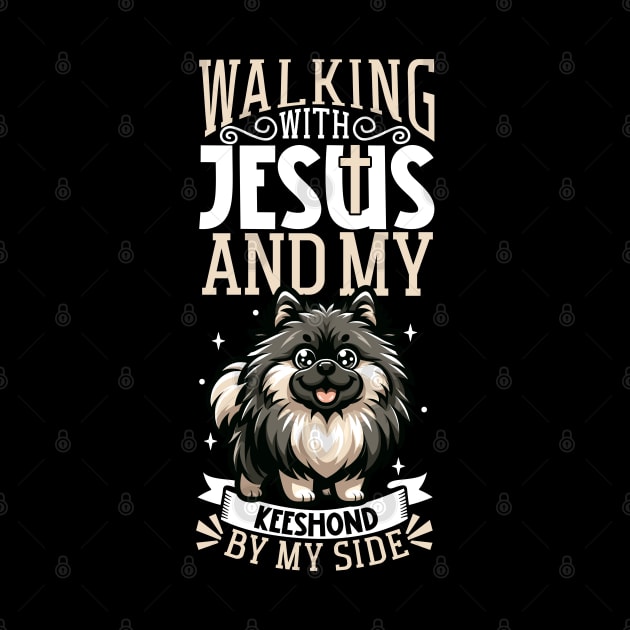 Jesus and dog - Keeshond by Modern Medieval Design