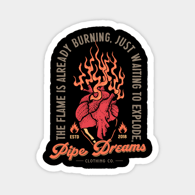 Burning Heart Magnet by Pipe Dreams Clothing Co.