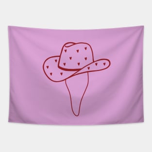 Cowboy Hat with Hearts Tapestry