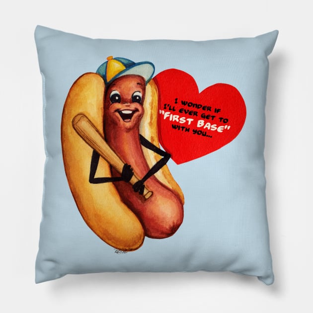 Valentine Hot Dog Pillow by KellyGilleran