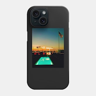 Sunset on the Roof Top with American Flag Phone Case