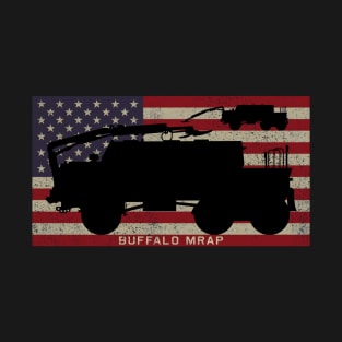 Buffalo MRAP Armored Vehicle Vintage American Flag Gift T-Shirt