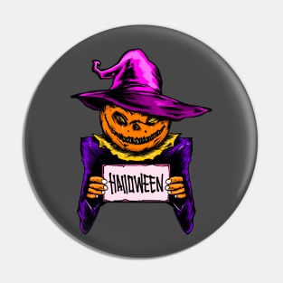 pumpkin man in halloween costume Pin