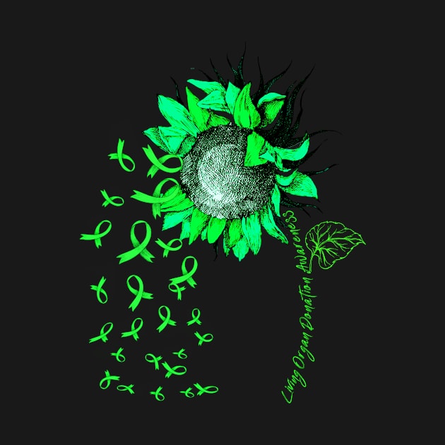 LIVING ORGAN DONATION AWARENESS Sunflower Green Ribbon by vamstudio