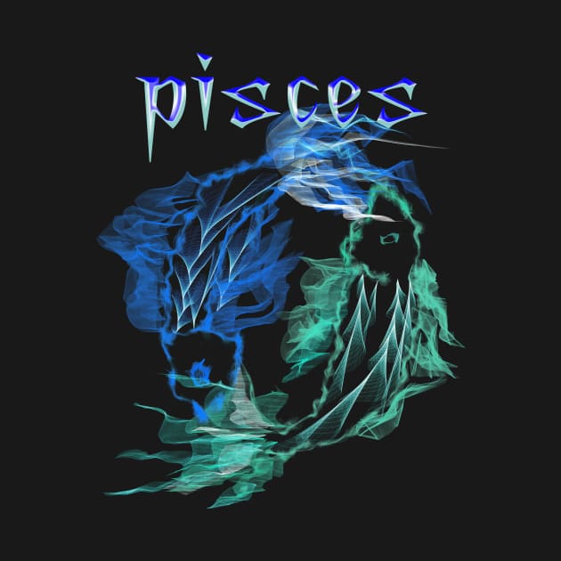 pisces fish astrology zodiac art design by starchildsdesigns