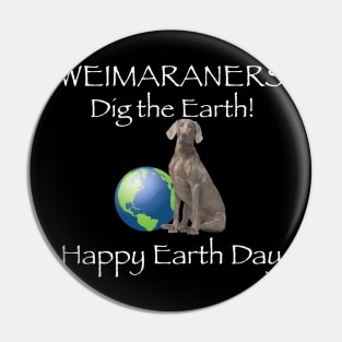 Weimaraner Earth Day Awareness T-Shirt Pin