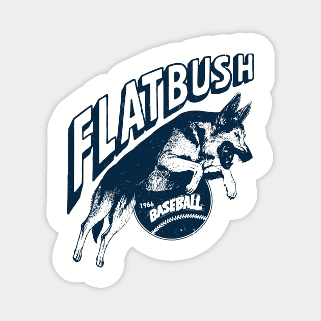 Vintage German Shepard Flatbush Baseball Mascot Team Magnet by Kujo Vintage