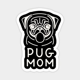 Pug Mom - Lineart Drawing for black Magnet