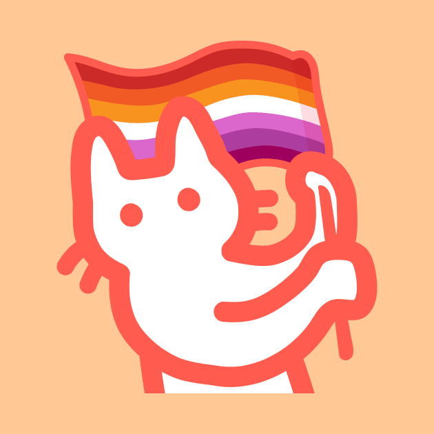 owie waving lesbian pride flag by owiebrainhurts