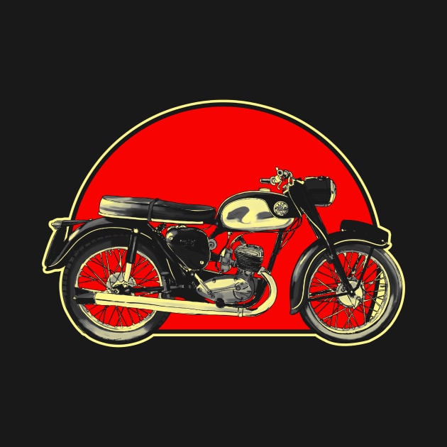 Bantam 1948-1971 Retro Red Circle Motorcycle by Skye Bahringer