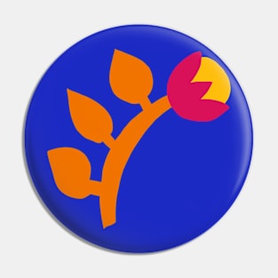 Orange Curvy Flower Pin