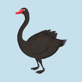 Black swan cartoon illustration T-Shirt