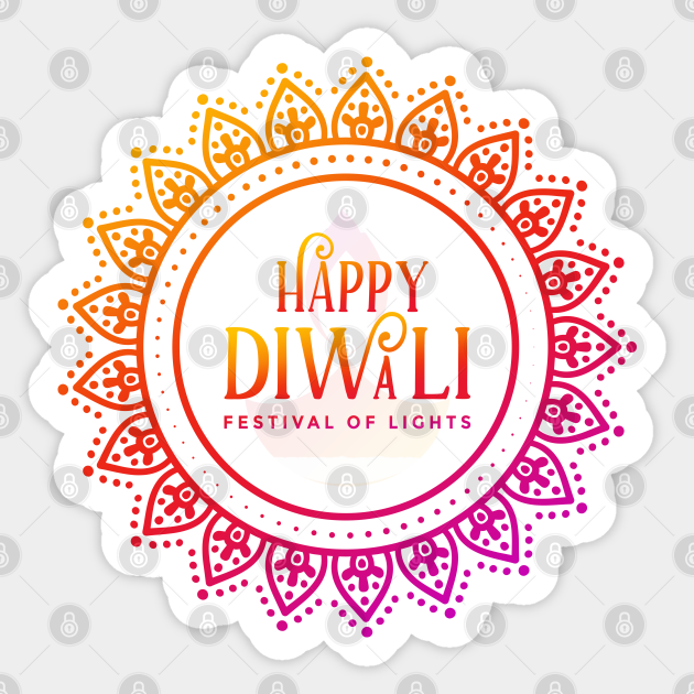 Happy Diwali 2 Happy Diwali Sticker Teepublic Celebrate the joy of burning diwali fire crackers with this cute diwali sticker. happy diwali 2 by briansmith84