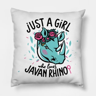 just a girl who loves Javan Rhino Pillow