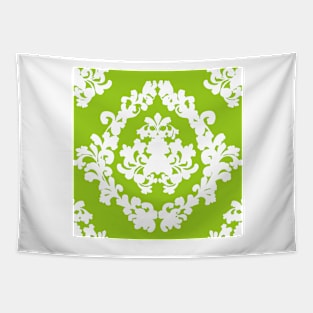 Victorian Damask GREEN AND WHITE Lace Pattern Tapestry