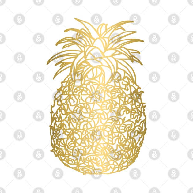 Gold Pineapple Design by PurposelyDesigned