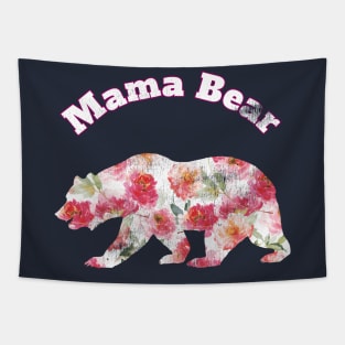 Mama Bear Distessed Mom Pink Floral Design Mothere day Gift Idea For Her Gifts Tapestry