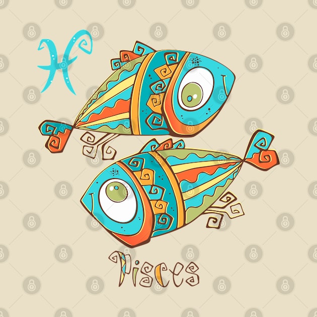 Pisces zodiac children by Mako Design 