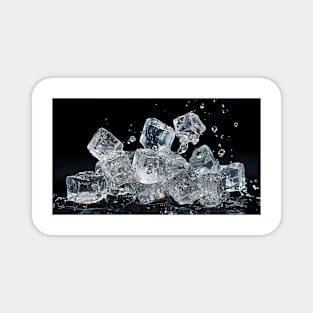 Ice Cubes on a Black Background Magnet