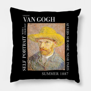 Van Gogh - Self Portrait with a Straw hat Pillow