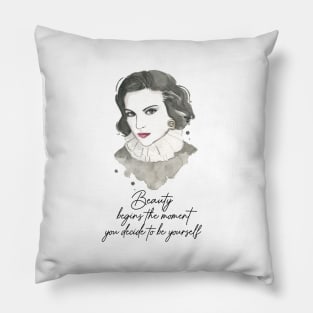 Beauty Begins The Moment You Decide To Be Yourself, Coco Quote Pillow