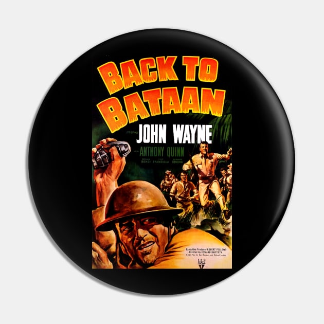 Classic War Movie Poster - Back to Bataan Pin by Starbase79