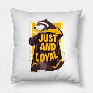 Just and Loyal - Wizard Badger - Fantasy Pillow