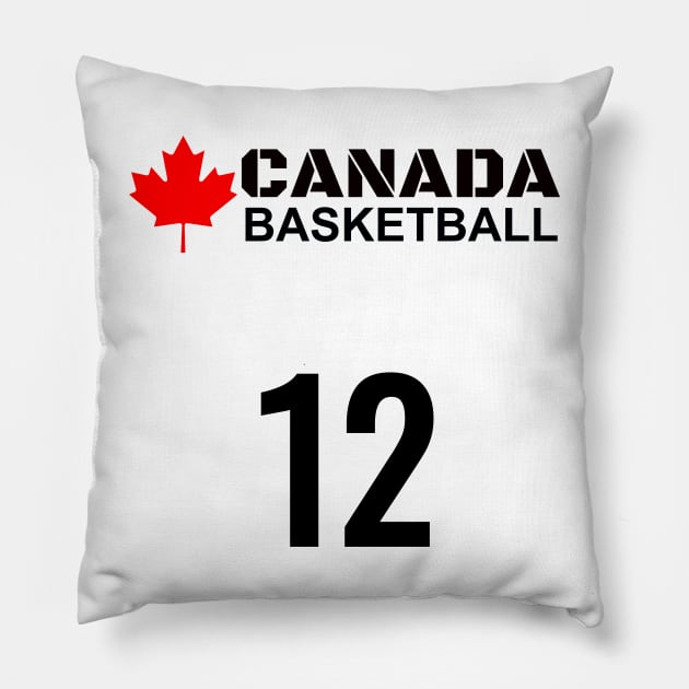 Canada Basketball Number 12 Design Gift Idea Pillow by werdanepo