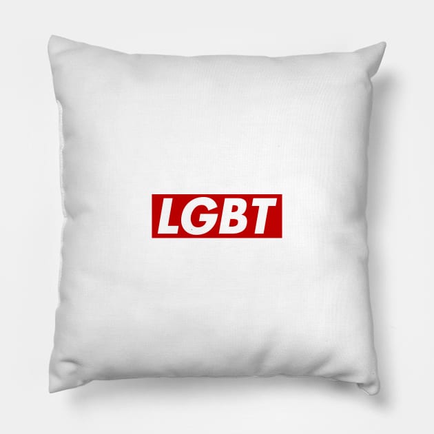 LGBT box logo red Pillow by PaletteDesigns