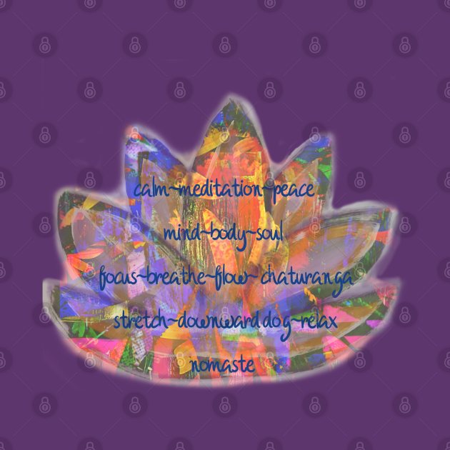 Lotus Flower with Yoga Words Lotus Flower Yoga Long