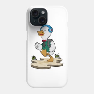 Duck as Hiker with Backpack Phone Case