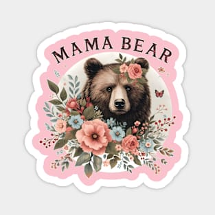 Floral Mama Bear Magnet