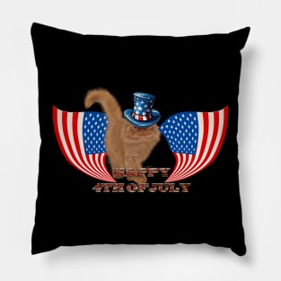 Happy 4th of July with cute cat Pillow