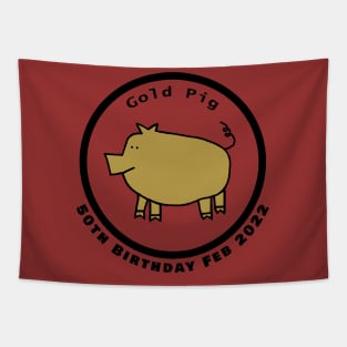 February 1972 Year of the Gold Pig 50th Birthday Tapestry