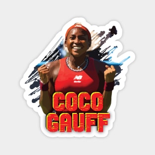 Happy Coco Gauff Celebrating Magnet