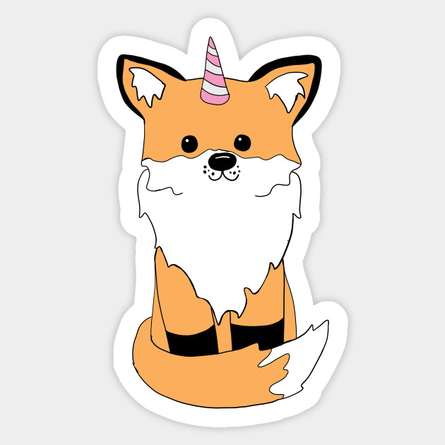 Unicorn Fox Fox Lover Gift Sticker Teepublic