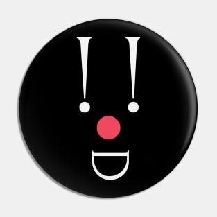 Clown, white exclamation marks and a red nose Pin