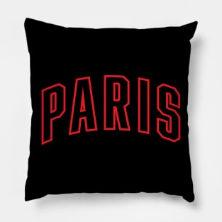 Paris Red Outline Pillow