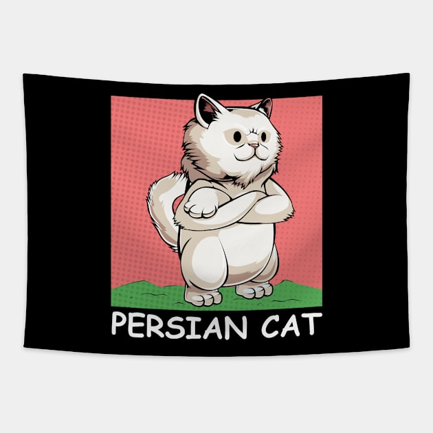 Persian Cat - Cute Cartoon Cat Comic Cats Tapestry by Lumio Gifts