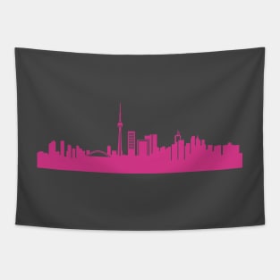 Toronto skyline pink Tapestry